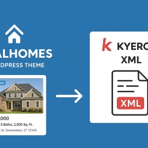 Real homes WordPress real estate theme to Kyero XML