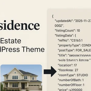 Residence Real Estate WordPress Theme to Property Hub JSON